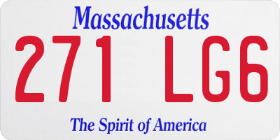 MA license plate 271LG6