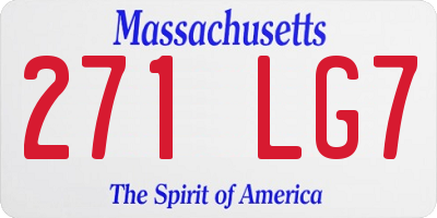 MA license plate 271LG7
