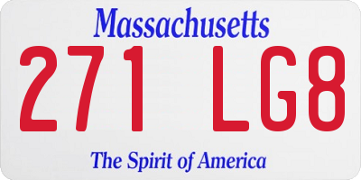 MA license plate 271LG8