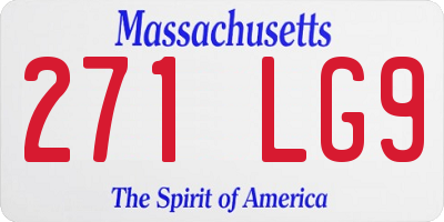 MA license plate 271LG9