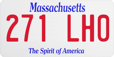MA license plate 271LH0