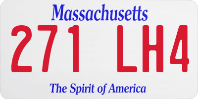MA license plate 271LH4