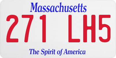 MA license plate 271LH5