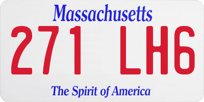 MA license plate 271LH6