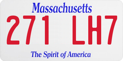 MA license plate 271LH7