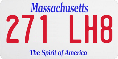 MA license plate 271LH8