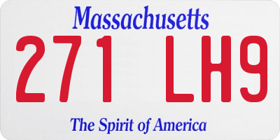 MA license plate 271LH9