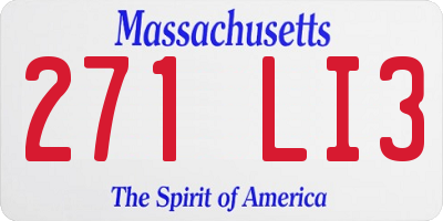 MA license plate 271LI3