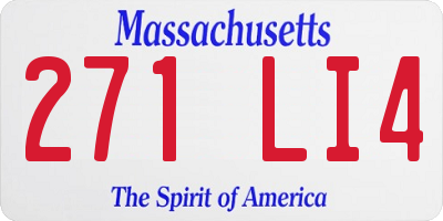 MA license plate 271LI4