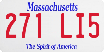 MA license plate 271LI5