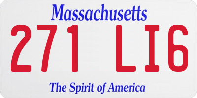 MA license plate 271LI6