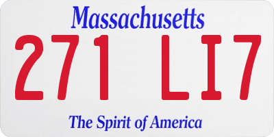MA license plate 271LI7