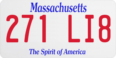 MA license plate 271LI8