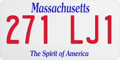 MA license plate 271LJ1