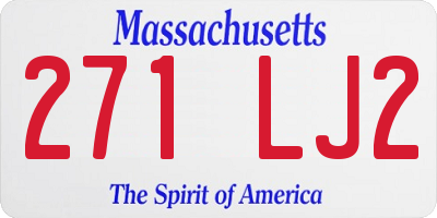 MA license plate 271LJ2
