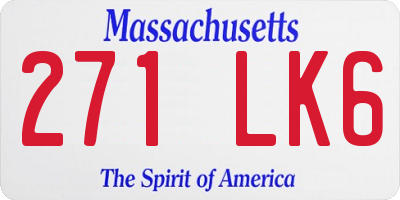 MA license plate 271LK6