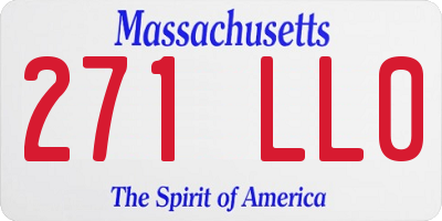 MA license plate 271LL0
