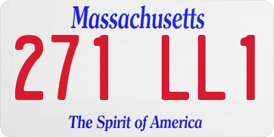 MA license plate 271LL1