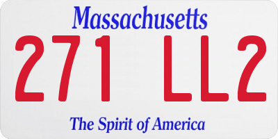MA license plate 271LL2