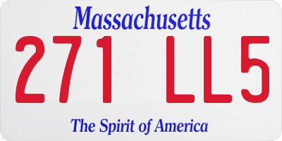 MA license plate 271LL5