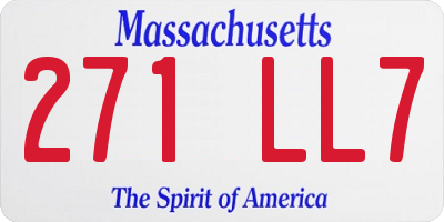 MA license plate 271LL7