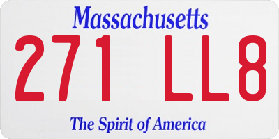 MA license plate 271LL8
