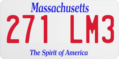 MA license plate 271LM3