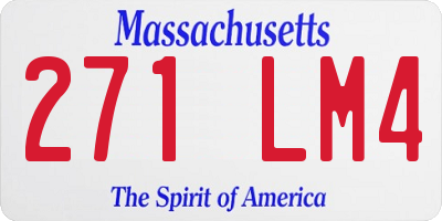 MA license plate 271LM4