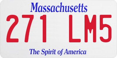 MA license plate 271LM5