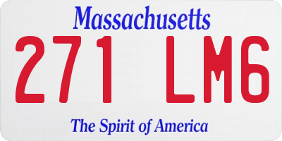 MA license plate 271LM6