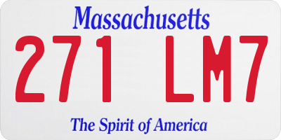 MA license plate 271LM7
