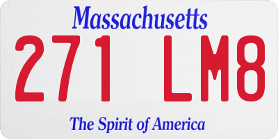 MA license plate 271LM8