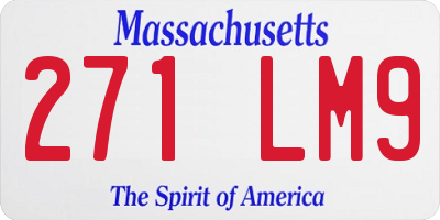 MA license plate 271LM9