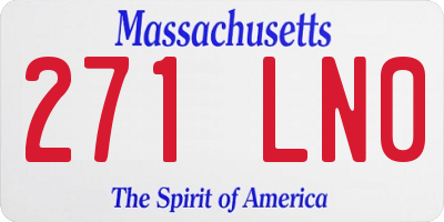 MA license plate 271LN0
