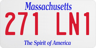 MA license plate 271LN1