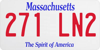 MA license plate 271LN2