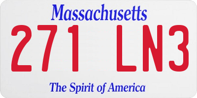 MA license plate 271LN3