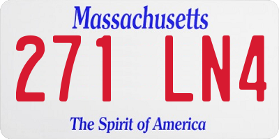 MA license plate 271LN4