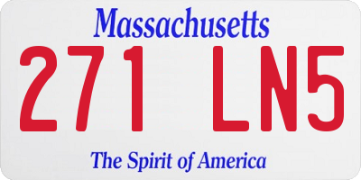 MA license plate 271LN5