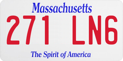 MA license plate 271LN6