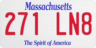 MA license plate 271LN8