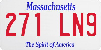 MA license plate 271LN9