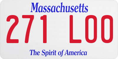 MA license plate 271LO0