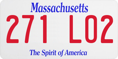 MA license plate 271LO2