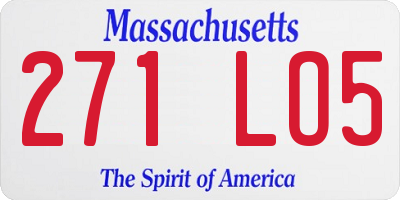 MA license plate 271LO5