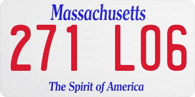 MA license plate 271LO6