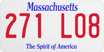 MA license plate 271LO8