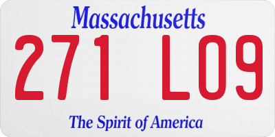 MA license plate 271LO9