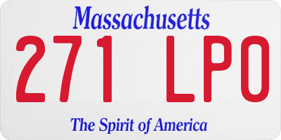 MA license plate 271LP0