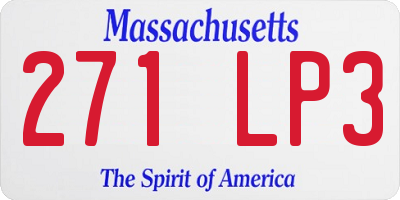 MA license plate 271LP3
